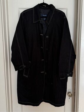 Denim&Co black denim trench/car coat